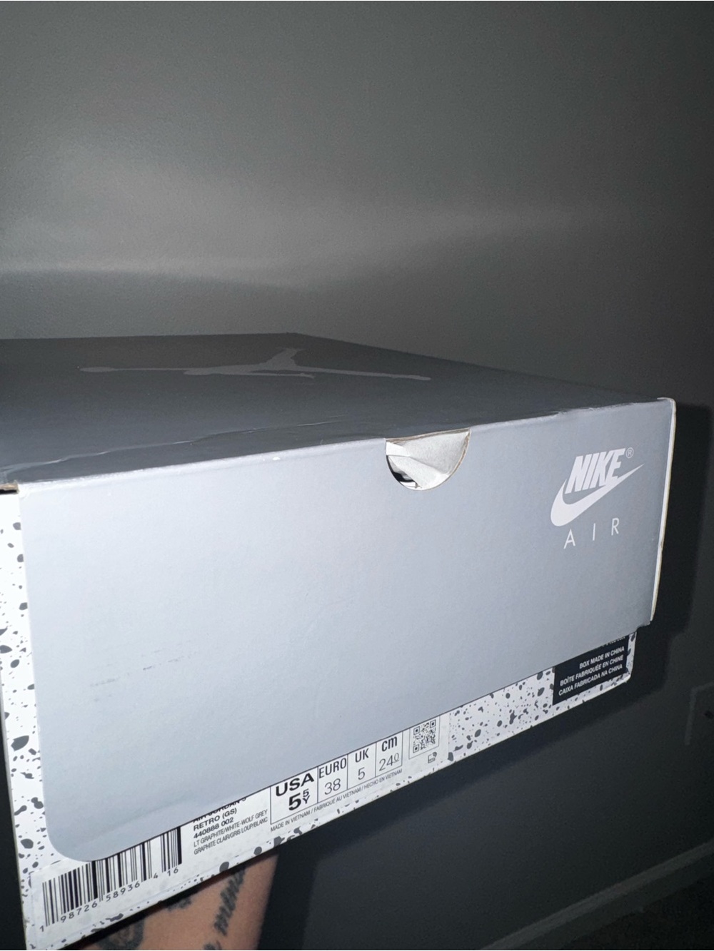 Jordan Kids Sneakers Box - Light Gray and White